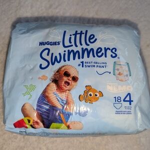 🆕 Huggies Little Swimmers Disposable Swim Pants 18 Size 4 24-34 Lbs Toddlers 🐟